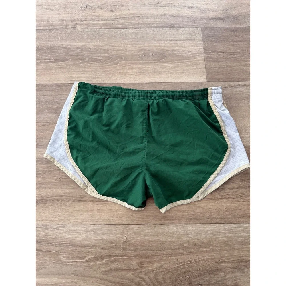 Nike Team USF Bulls Running Shorts Womens Medium Green White Athletic Gym 0865